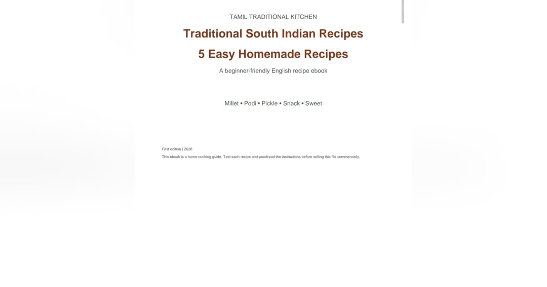 Traditional south indian recipes
