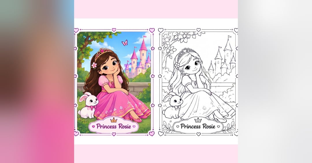 Magical Princess Colouring Book for Kids Ages 3-7 | 20 Printable Pages, image 5