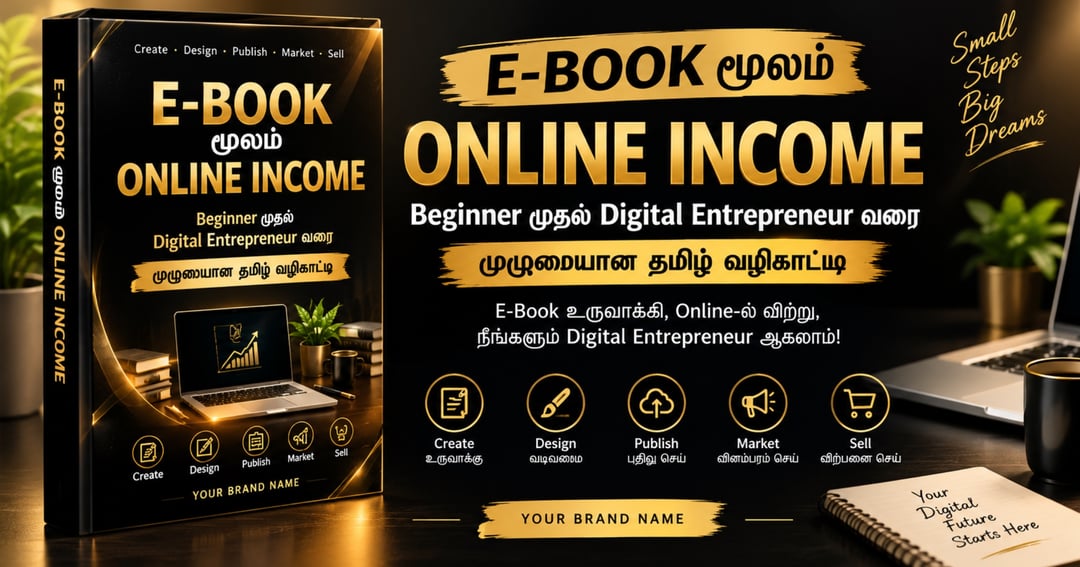 E-BOOK மூலம் ONLINE INCOME 💰 | Beginner to Digital Entrepreneur | தமிழ் வழிகாட்டி