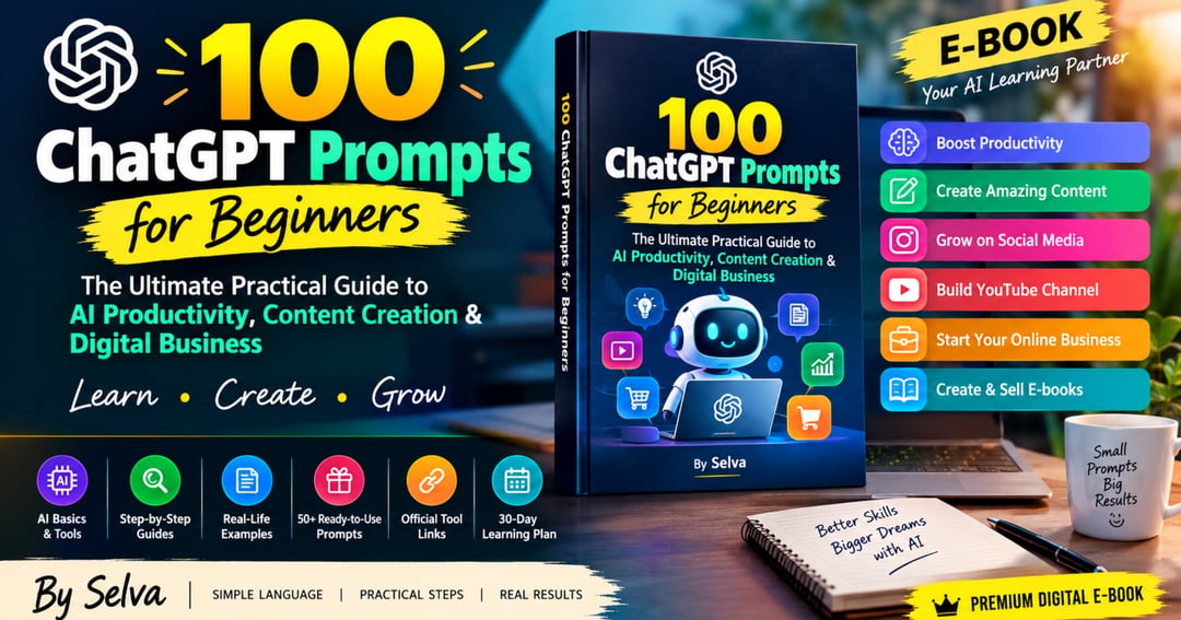 🔥 100 Powerful ChatGPT Prompts to Master AI, Create Content & Make Money Online | Beginner’s Guide by Selva