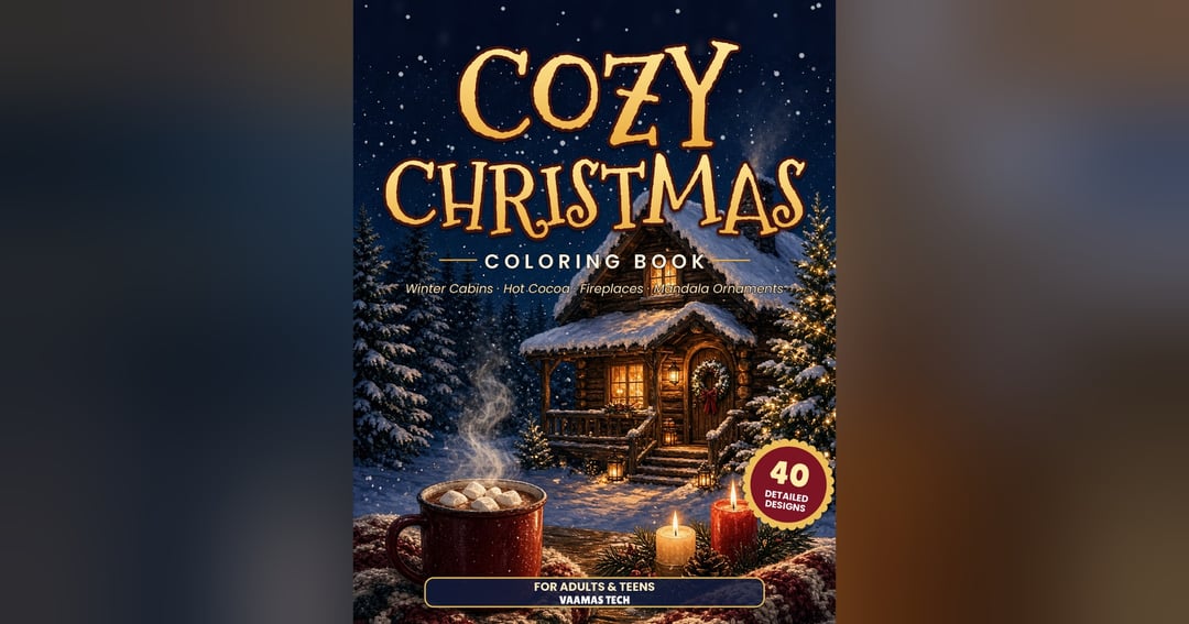Cozy Christmas Coloring Book for Adults and Teens