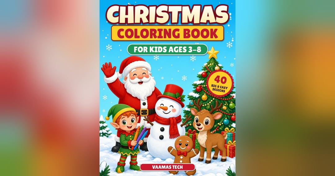 Christmas Coloring Book for Kids Ages 3-8