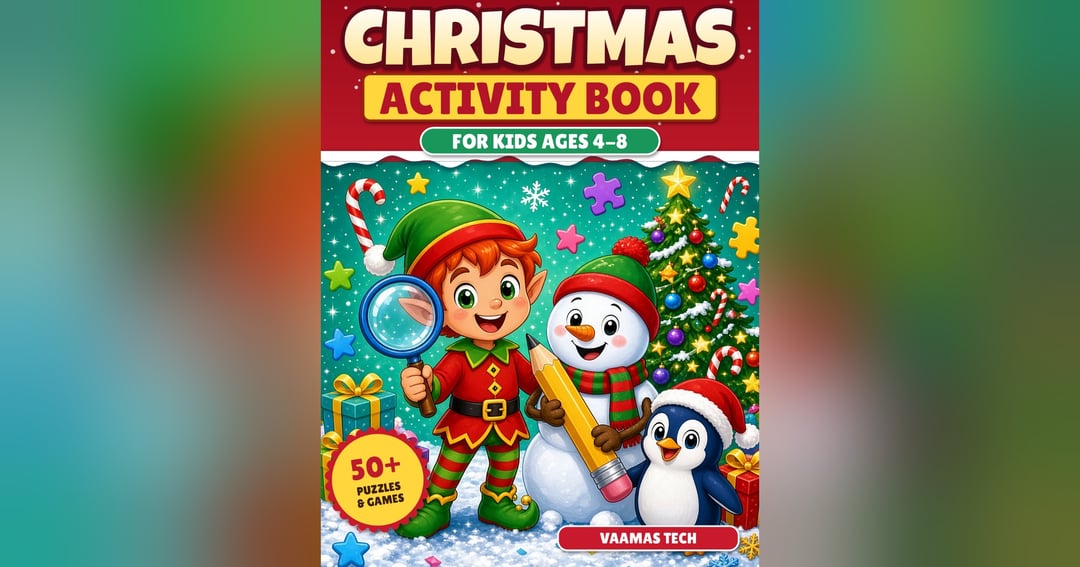 Christmas Activity Book for Kids Ages 4-8