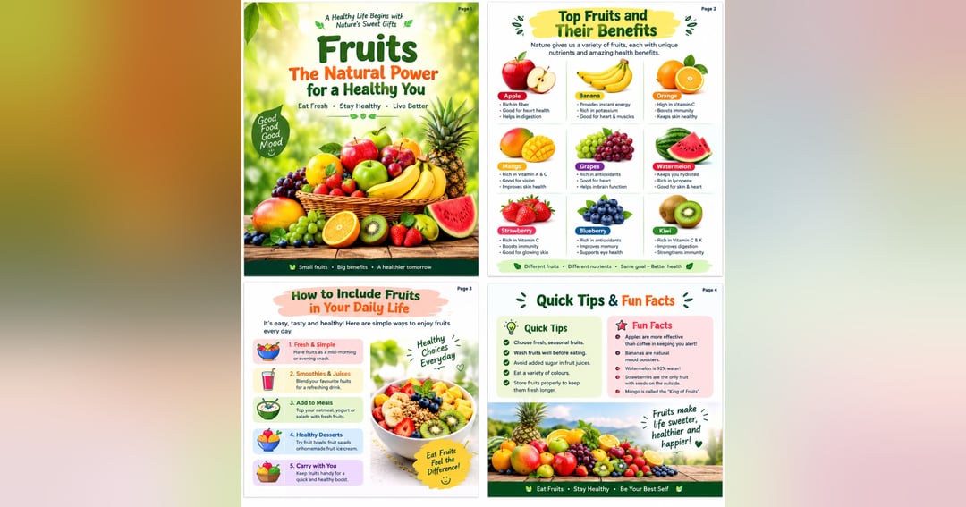 Fruits: The Natural Power for a Healthy You” 🍎🍌🍓