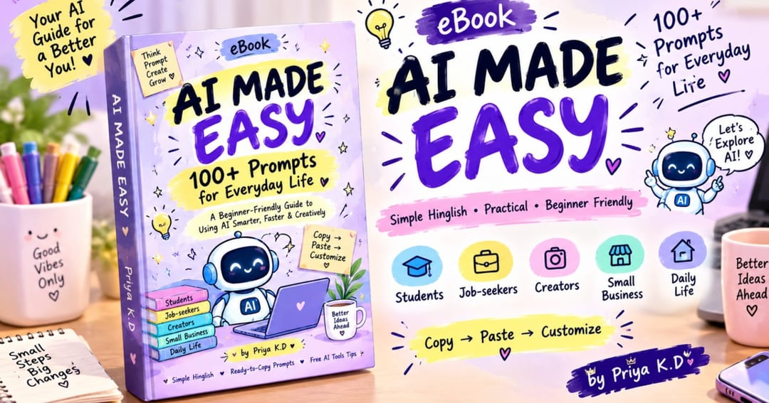 AI Made Easy: 100+ Ready Prompts for Everyday Life (Simple Hinglish Guide)