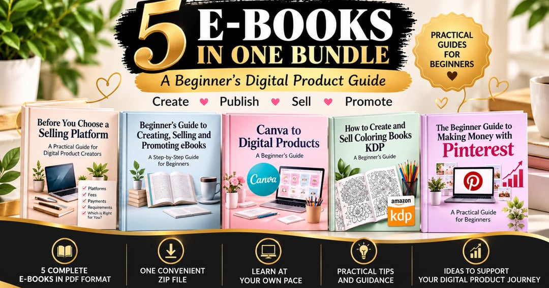 5 E-Books in One Bundle β A Beginner's Digital Product Guide