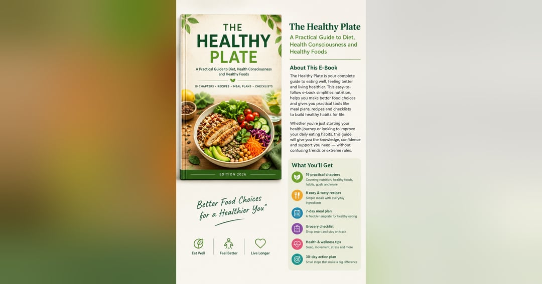 The Healthy Plate: A Practical Guide to Diet, Health Consciousness and Healthy Foods, image 2