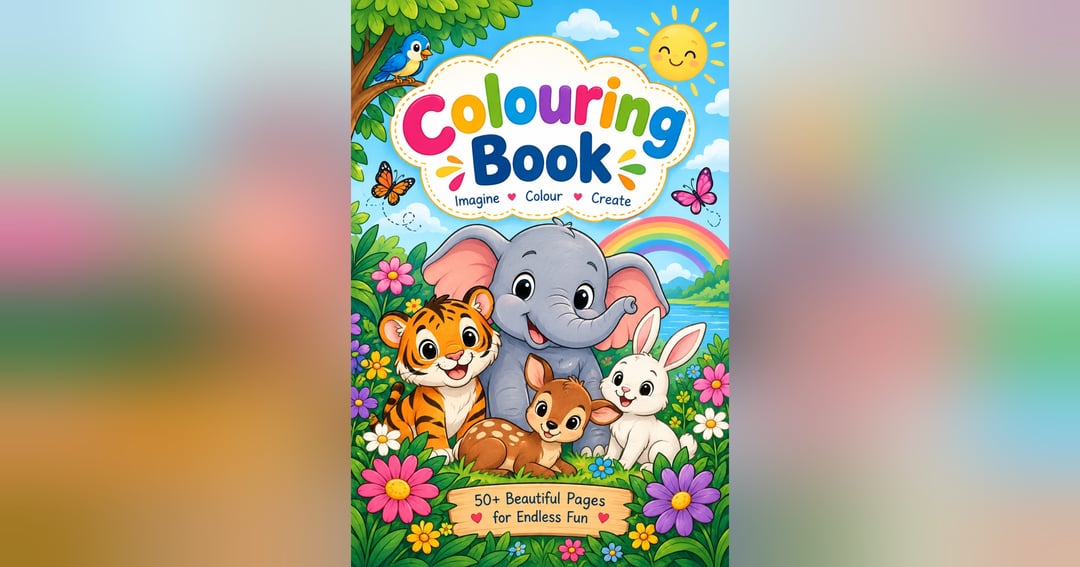 Happy Little Animals - Colouring book