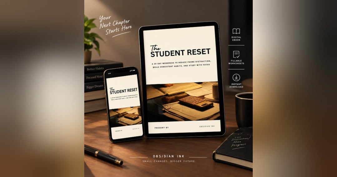 The Student Reset — 30-Day Student Productivity Workbook | Beat Procrastination, Reduce Phone Distractions & Build Better Study Habits, image 2