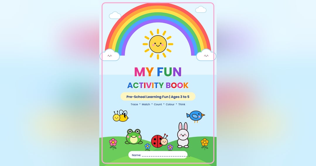 Preschool Activity Worksheets for Kids | Trace, Count, Match & Learn