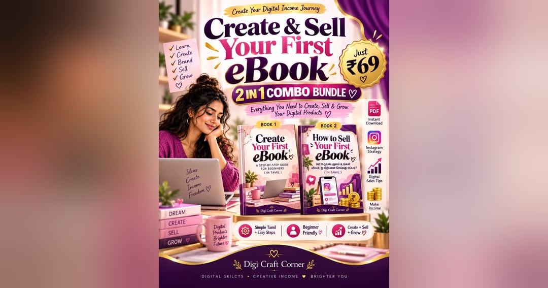 Create & Sell Your First eBook | 2-in-1 Tamil Beginner Guide Bundle