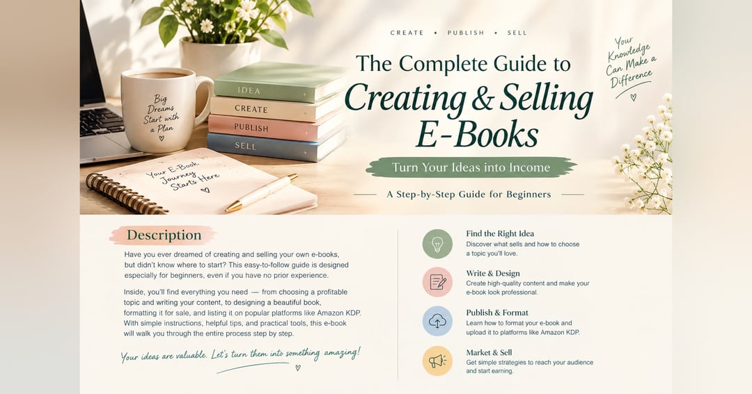 Your First E-Book, Made on Your Phone: A Beginner's Step-by-Step Guide to Creating, Publishing and Selling Digital Books