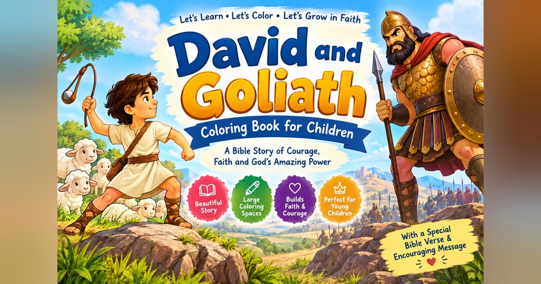 David and Goliath: A Bible Story Coloring Book for Children Learning Courage, Faith, and Trust in God Through Coloring