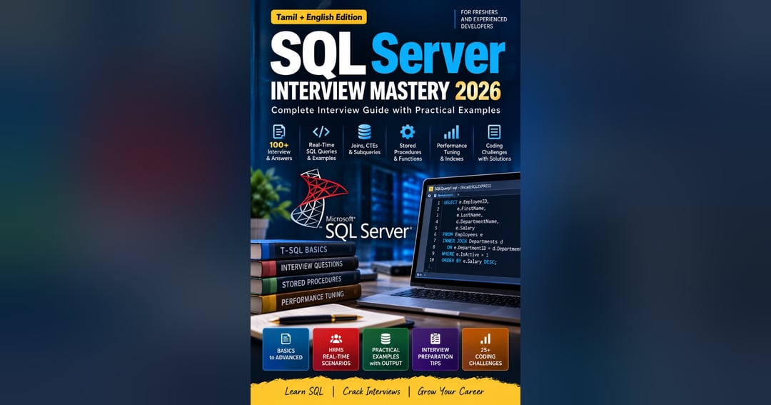 SQL Server Interview Mastery 2026 | Tamil + English | Interview Questions, Answers & Real-Time SQL Examples