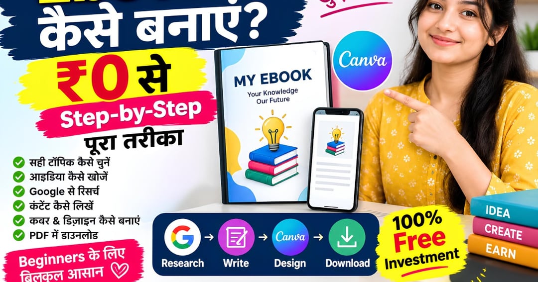 Ebook कैसे बनाएं? ₹0 से Step-by-Step Complete Guide