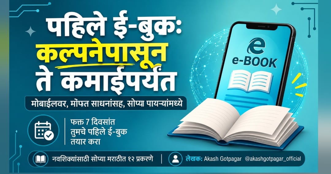 ईबुक गाईड: कल्पना ते कमाई 📘 | E-book बनवण्यापासून विक्रीपर्यंत संपूर्ण मार्गदर्शक