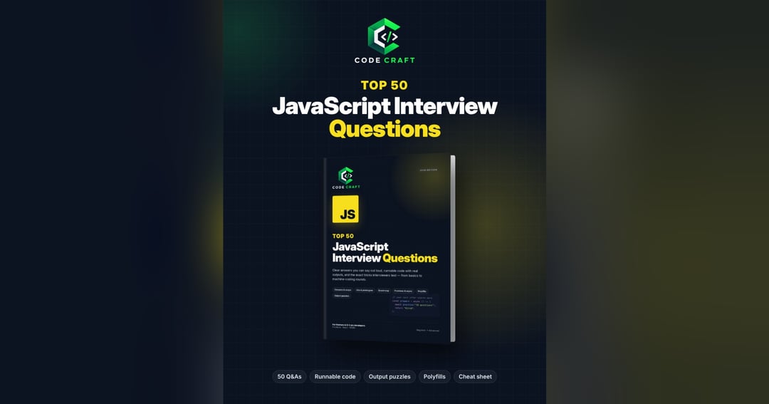 Top 50 JavaScript Interview Questions — Answers, Code & Output (2026 Edition), image 2