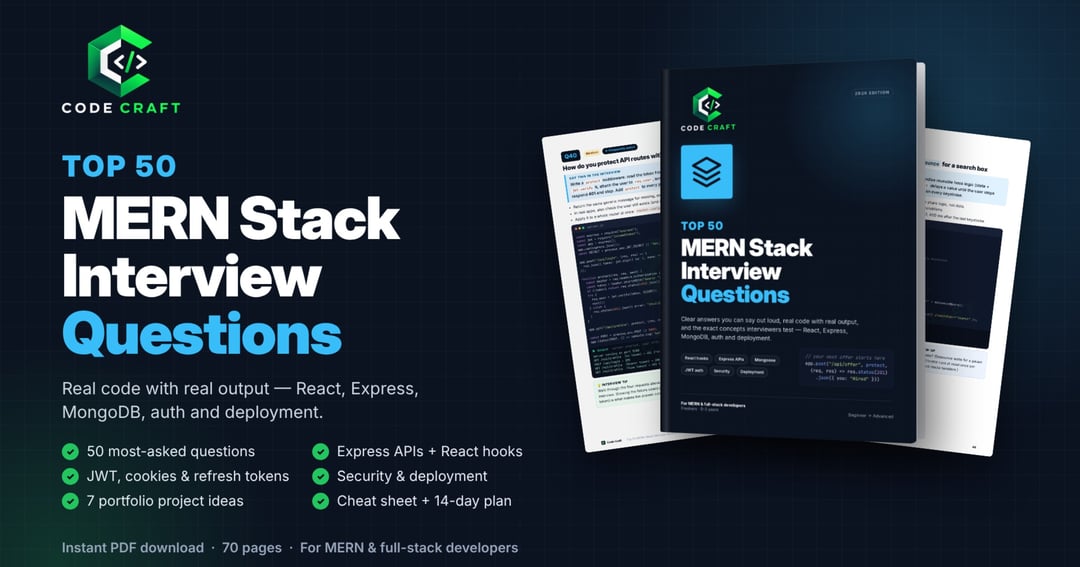 Top 50 MERN Stack Interview Questions – Answers, Code & Output (2026 Edition)
