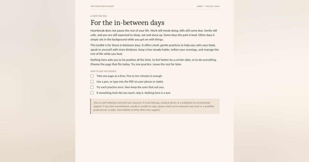 Steady Days Toolkit — Free Heartbreak Healing Workbook, image 2