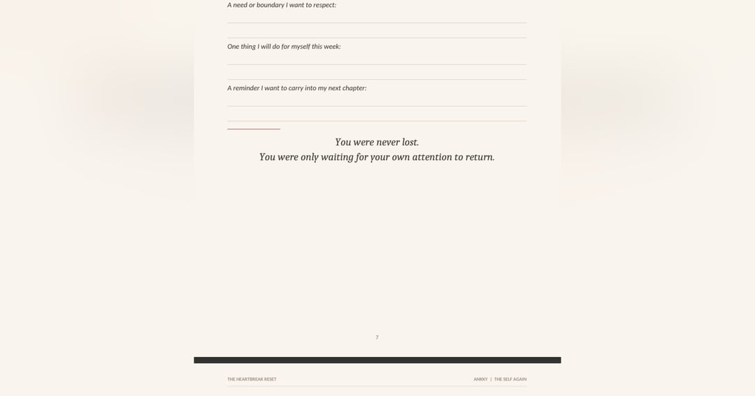 The Heartbreak Reset: 5 Honest Questions to Help You Find Yourself Again (Free Self-Reflection Workbook), image 4