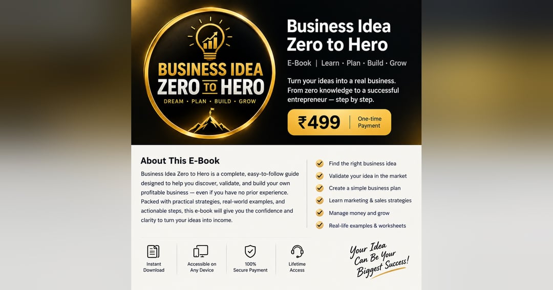 Business Idea Zero to Hero π π―