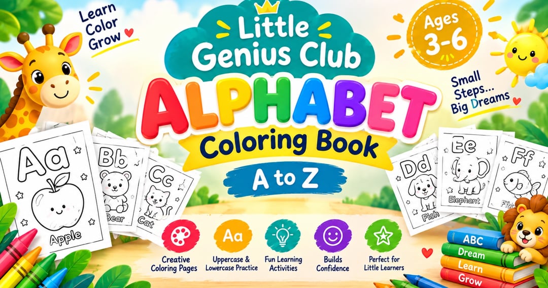 Little Genius Club - Premium Alphabet Coloring Book