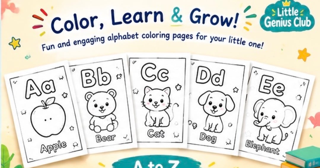 Little Genius Club - Premium Alphabet Coloring Book, image 4