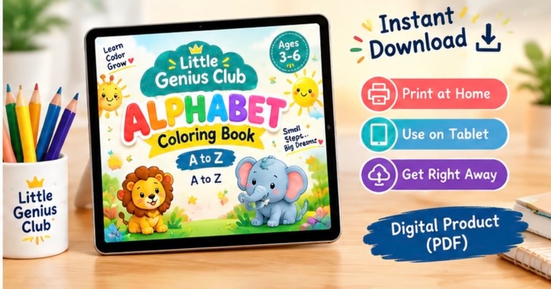 Little Genius Club - Premium Alphabet Coloring Book, image 3