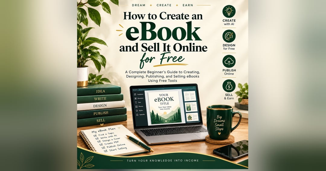 How to Create an eBook and Sell It Online for Free  A Complete Beginner’s Guide to Creating, Designing, Publishing, and Selling eBooks Using Free Tools