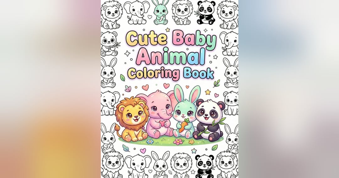 Baby Animals Drawing & Colouring Book for Toddlers (Ages 2–5)