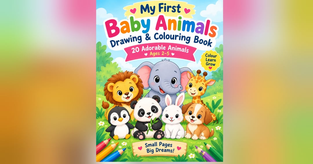 My First Baby Animals Drawing & Colouring Book 🐼🦁