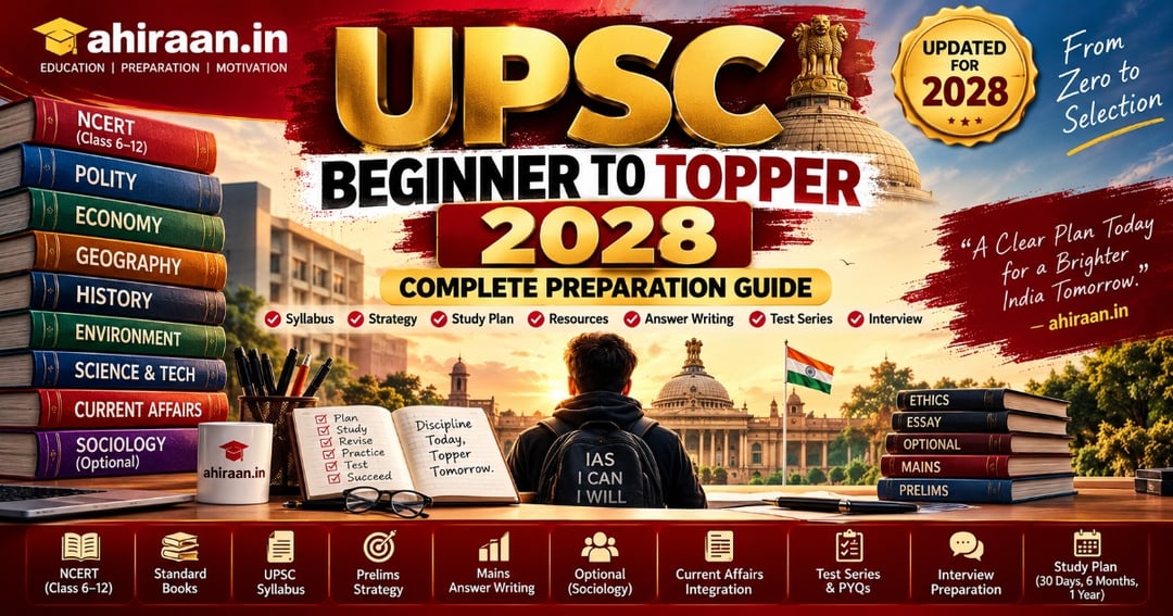 UPSC Beginner to Topper 2028 — Complete Preparation Guide | ahiraan.in