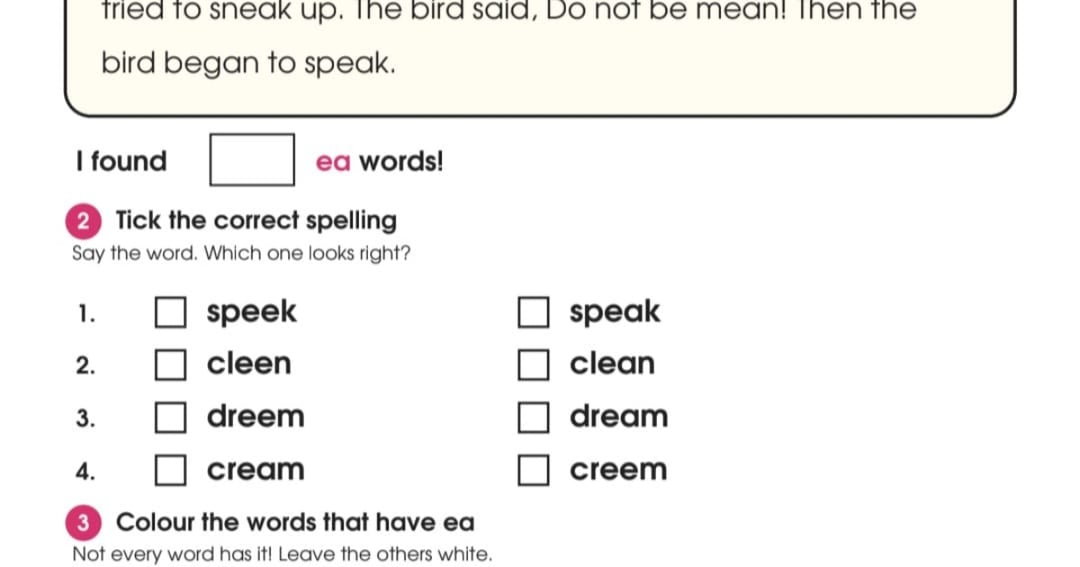 Vowel Team - "ea" and "ee" workbook, image 3