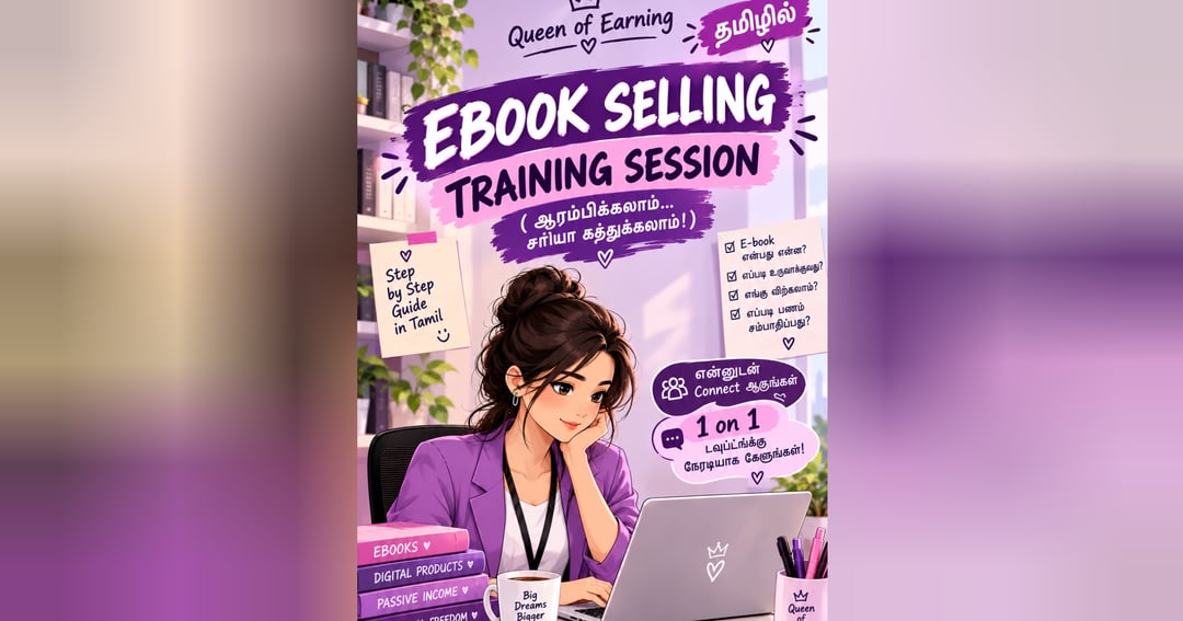 📚 E-Book Selling Training in Tamil! 💜 | வீட்டிலிருந்தே சம்பாதிக்க கற்றுக்கொள்ளுங்கள் 👑