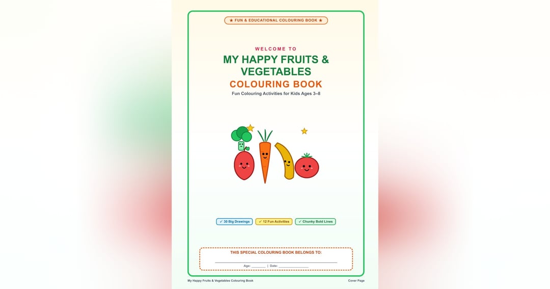 My Happy Fruits & Vegetables Colouring Book for Kids