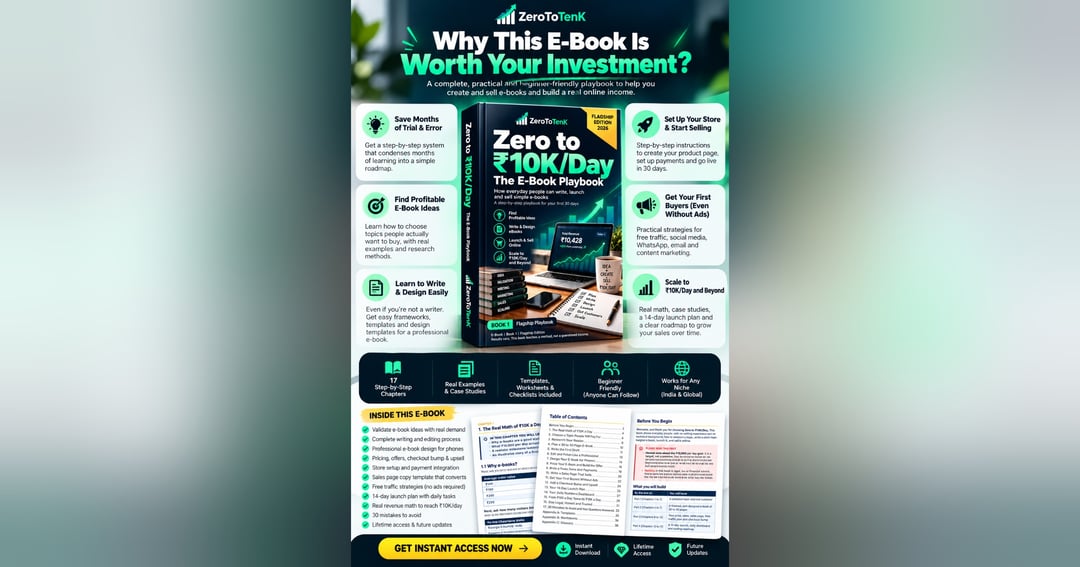 Zero to ₹10K/Day – The E-Book Playbook | Complete Beginner's Guide to Create, Launch & Sell Digital Products, image 3