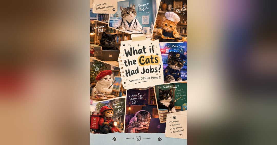 What If Cats Had Jobs? 🐱 | 15-Page Kids’ Coloring & Activity Book with a Mini Story, image 2