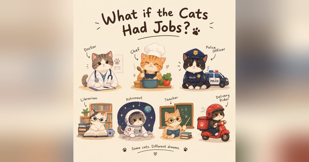 What If Cats Had Jobs? 🐱 | 15-Page Kids’ Coloring & Activity Book with a Mini Story, image 4