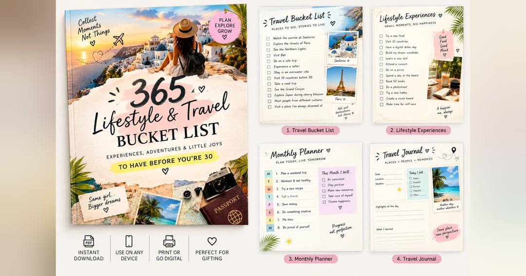 365 Lifestyle & Travel Bucket List ✈️🌴 Experiences, Adventures & Little Joys to Have Before You’re 30, image 2