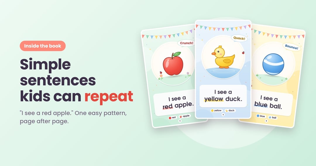 I See a Red Apple β My First Words & Picture Reading eBook (Ages 3β5), image 2