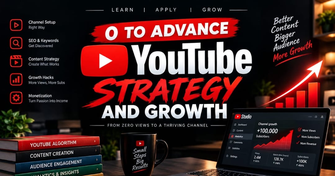 YouTube Growth: 0 to Advanced The Complete Guide to Building, Growing & Scaling Your Channel