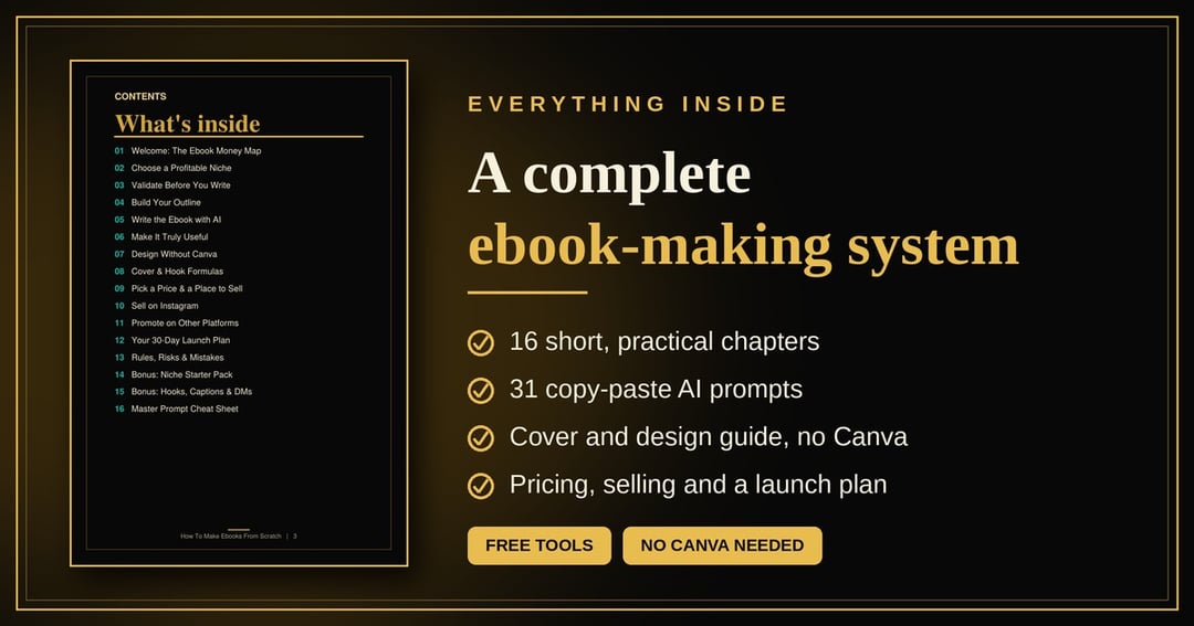 How to Make Ebooks From Scratch: No Canva, No Money, AI Prompts Included, image 2