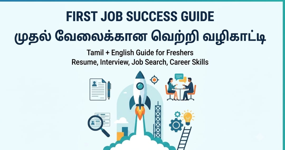 First Job Success Guide | முதல் வேலைக்கான வெற்றி வழிகாட்டி Tamil + English Guide for Freshers | Resume, Interview, Job Search, Career Skills