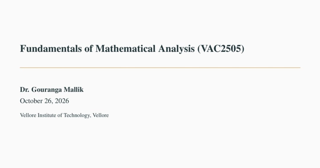 Fundamental of Mathematical Analysis