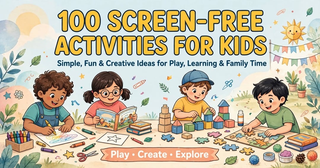 100 SCREEN-FREE ACTIVITIES FOR KIDS Simple, Fun & Creative Ideas for Play, Learning & Family Time