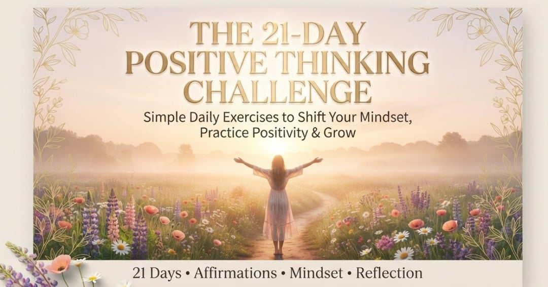 THE 21-DAY POSITIVE THINKING CHALLENGE Simple Daily Exercises to Shift Your Mindset, Practice Positivity & Grow