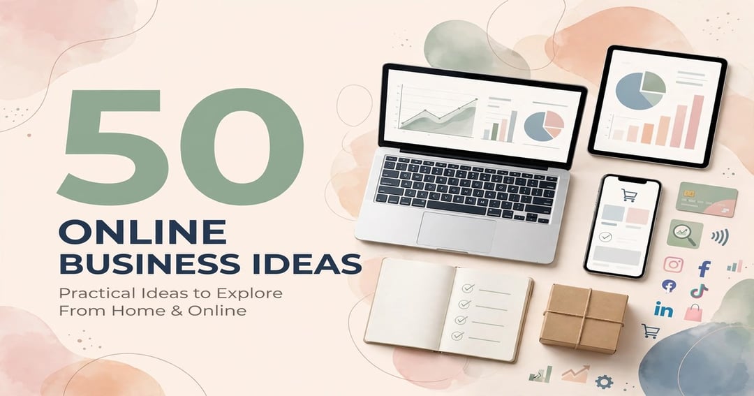 50 Online Business Ideas 💻✨ Practical Ideas to Explore From Home & Online