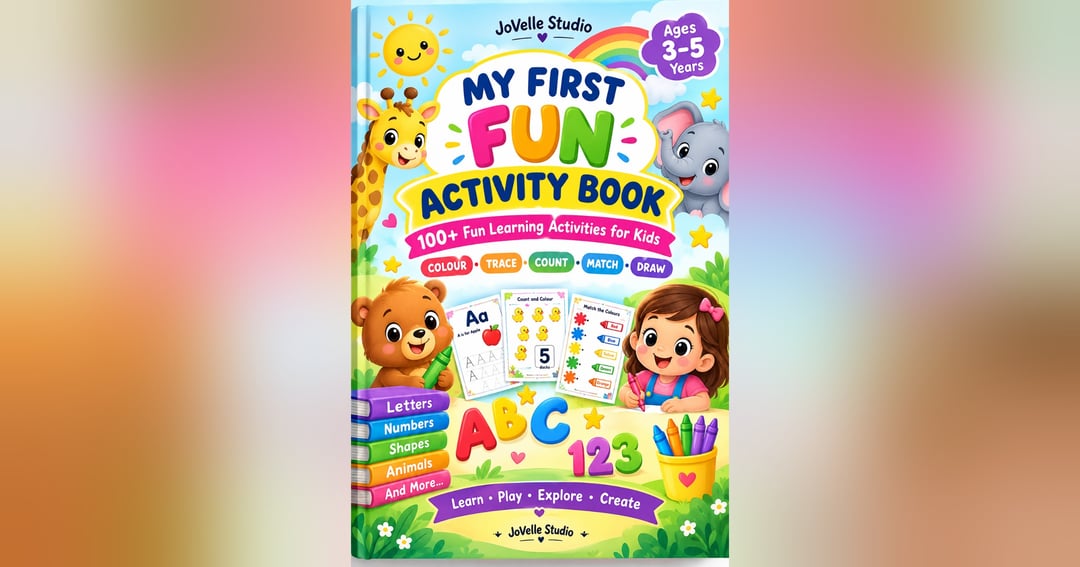 MASTER PROMPT: PREMIUM CHILDREN'S ACTIVITY EBOOK  BRAND: JoVelle Studio  Act as a world-class children's workbook designer, preschool learning expert, creative illustrator, and professional digital book publisher.  Create a BEAUTIFUL, PREMIUM-QUALITY, FUL