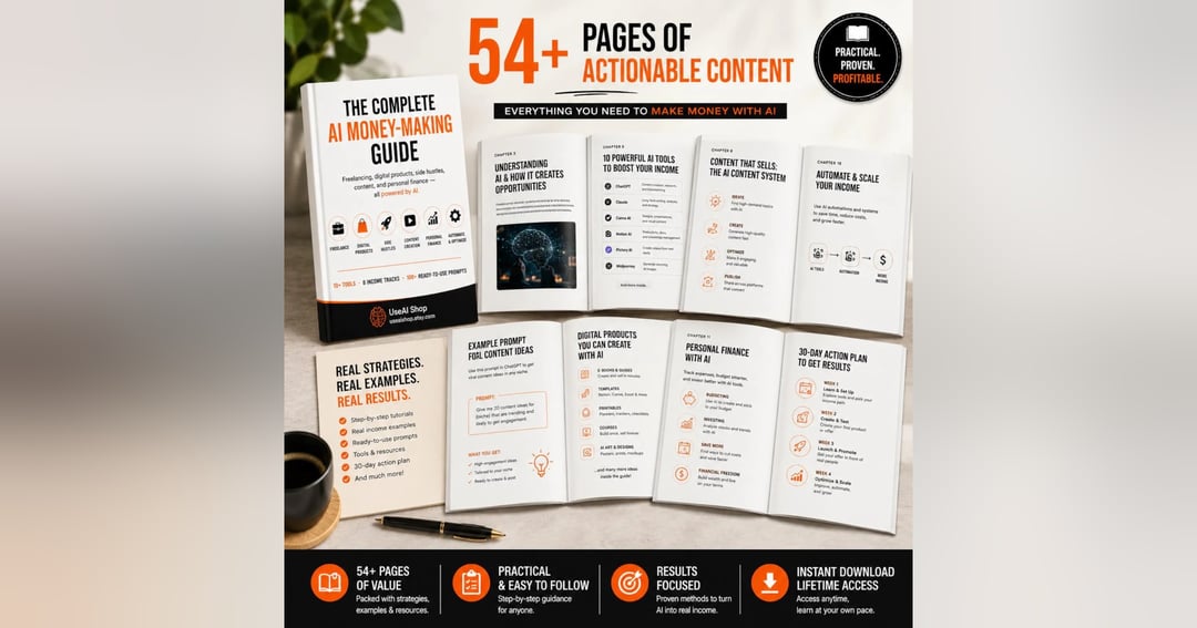 The Complete AI Money Making Guide 55 Page Ebook Freelancing Digital Products Side Hustles, image 2