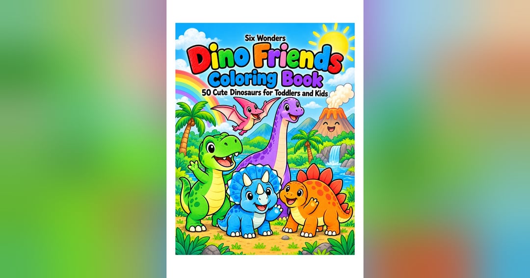 Dino Friends Coloring Book: 50 Printable Pages (A4)